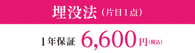 埋没法（片目1点）1年保証 5,600円（税別）