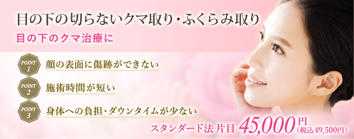 目の下の切らないクマ取り・ふくらみ取り