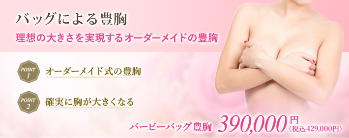 バッグ（人工乳腺）による豊胸術で半永久的に理想のバストへ