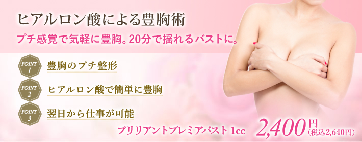 ヒアルロン酸による豊胸術で気軽にバストアップ