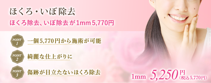 気になるほくろ・いぼに電気焼却法、炭酸ガス・レーザー等で傷跡も目立たず治療