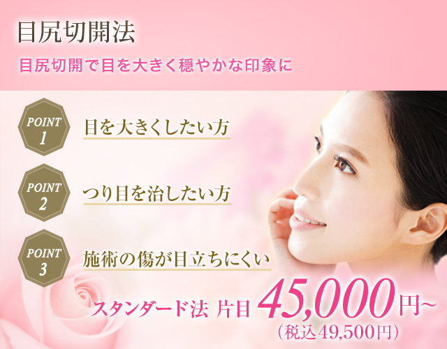 目尻切開法 二重 目元整形 美容整形のことなら千葉県船橋市の東京形成美容外科 美容皮膚科 船橋駅から徒歩3分