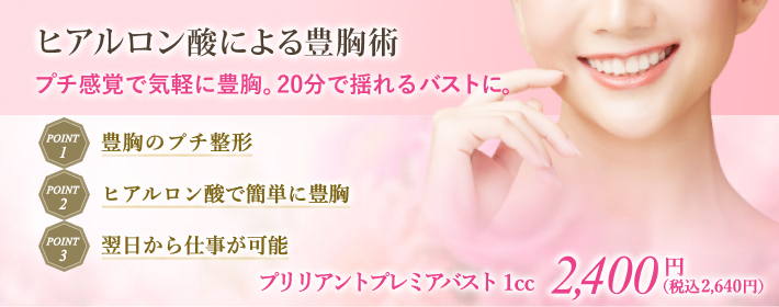 ヒアルロン酸による豊胸術で気軽にバストアップ